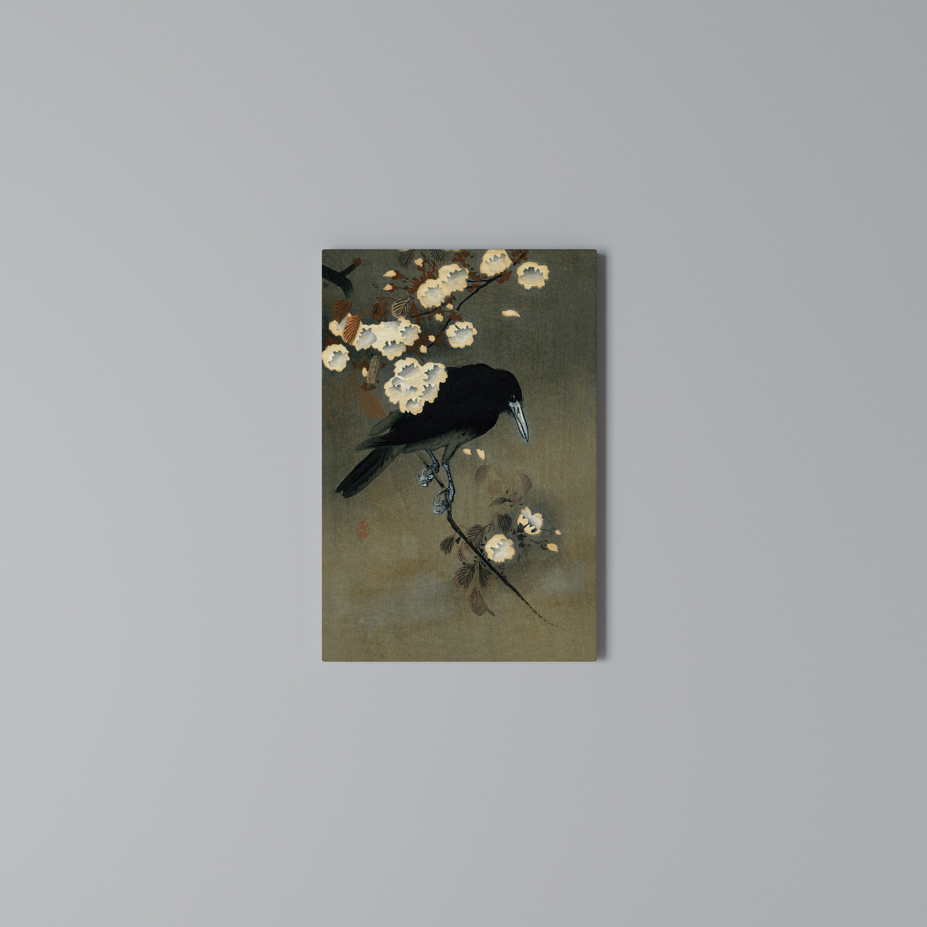 PETALS AND CROWS Vertical Canvas Print