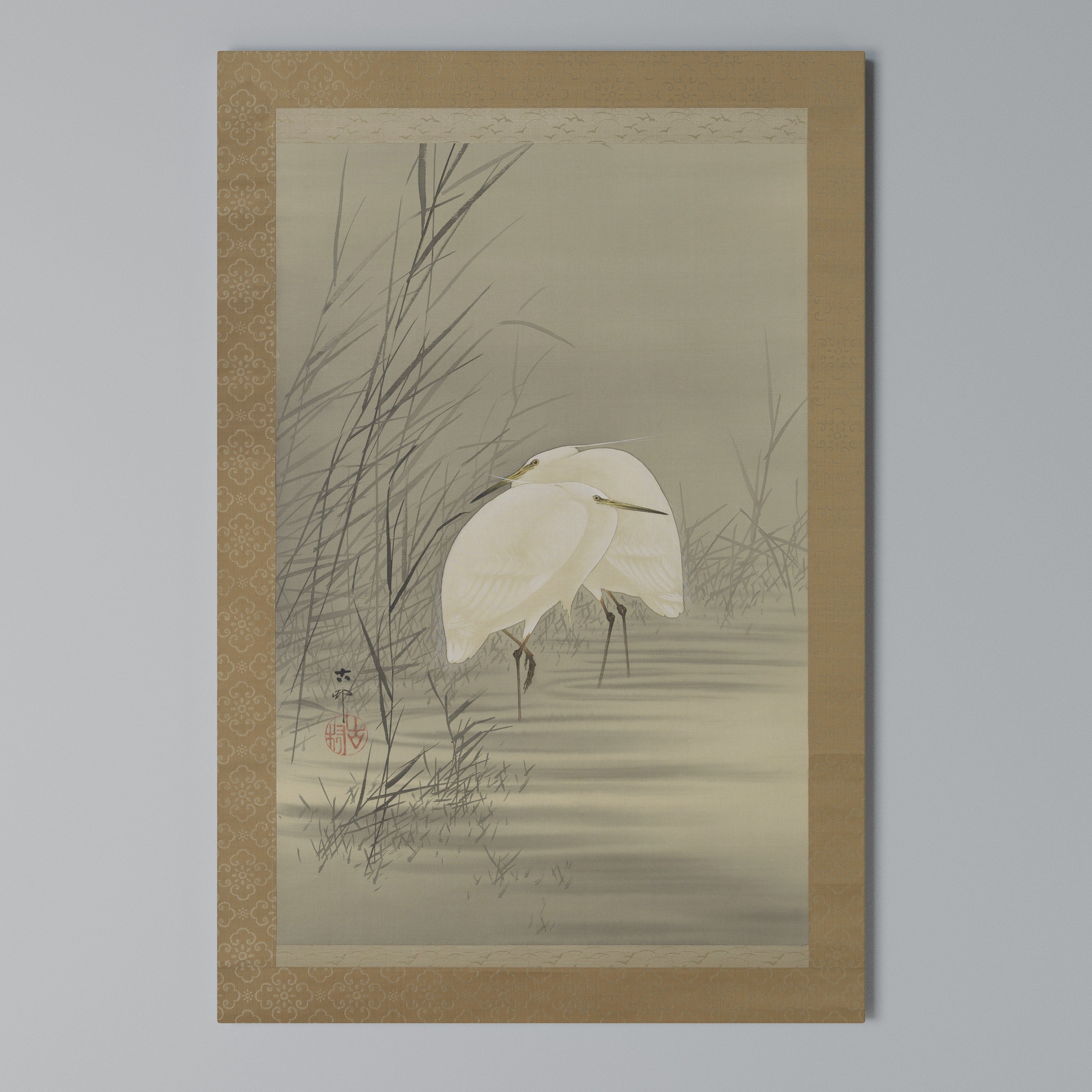 ZILVERREIGERS IN MOERAS Vertical Canvas Print