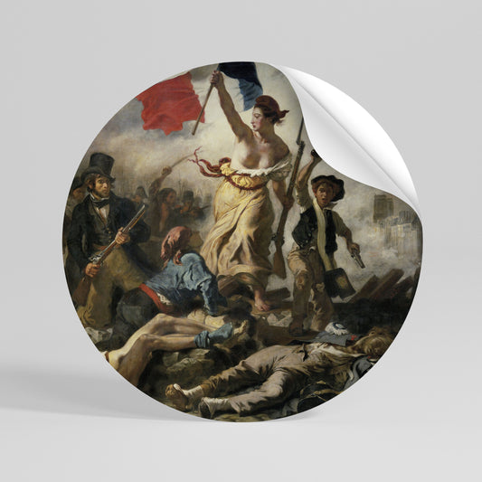 LIBERTY LEADING THE PEOPLE Αυτοκόλλητη Αφίσα στρογγυλή