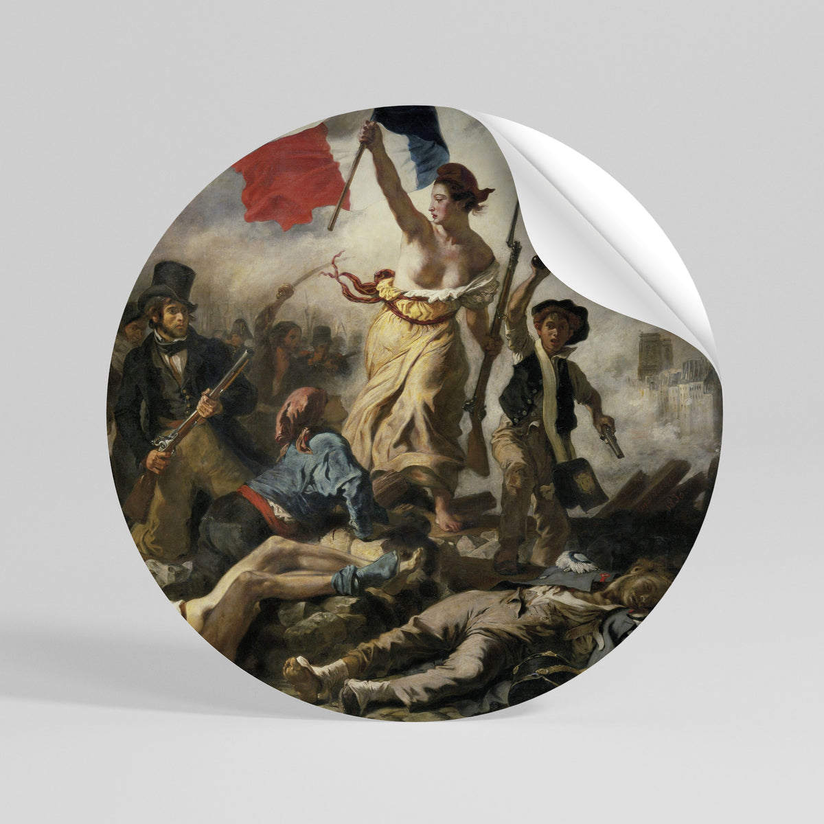 LIBERTY LEADING THE PEOPLE Αυτοκόλλητη Αφίσα στρογγυλή