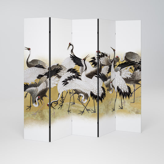 JAPANESE FLOCK OF CRANES Παραβάν με 5 πάνελ