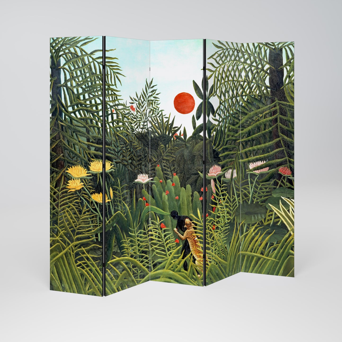 VIRGIN FOREST WITH SUNSET 5-Panel Room Divider