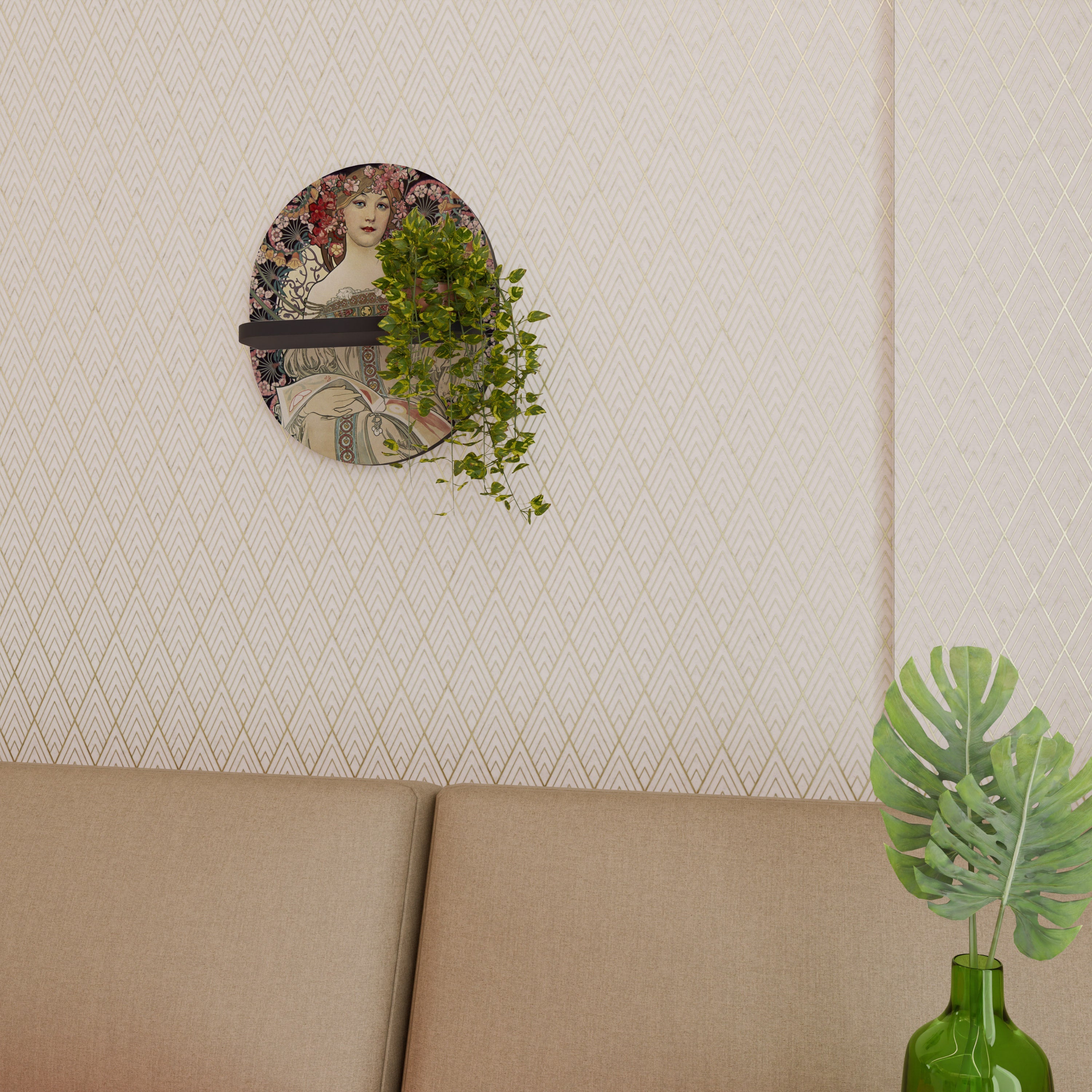 CHAMPENOIS IMPRIMEUR Oval Art Shelf σε Μαύρο Φινίρισμα