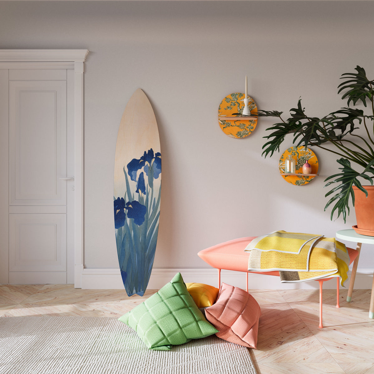 BLUE FLORAL RIDE Διακοσμητική σανίδα Surf