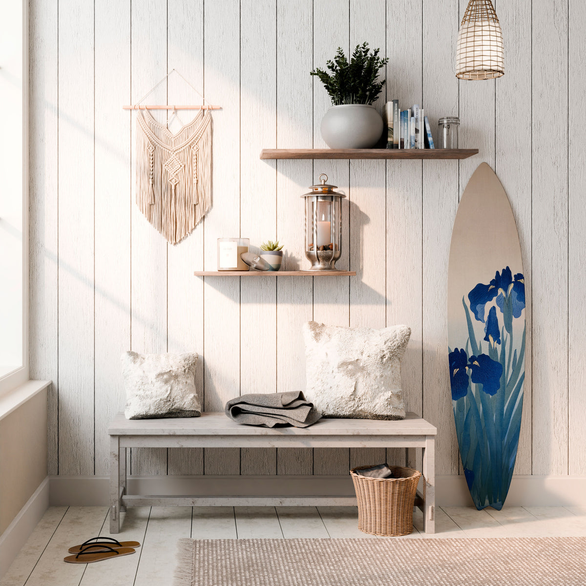 BLUE FLORAL RIDE Διακοσμητική σανίδα Surf