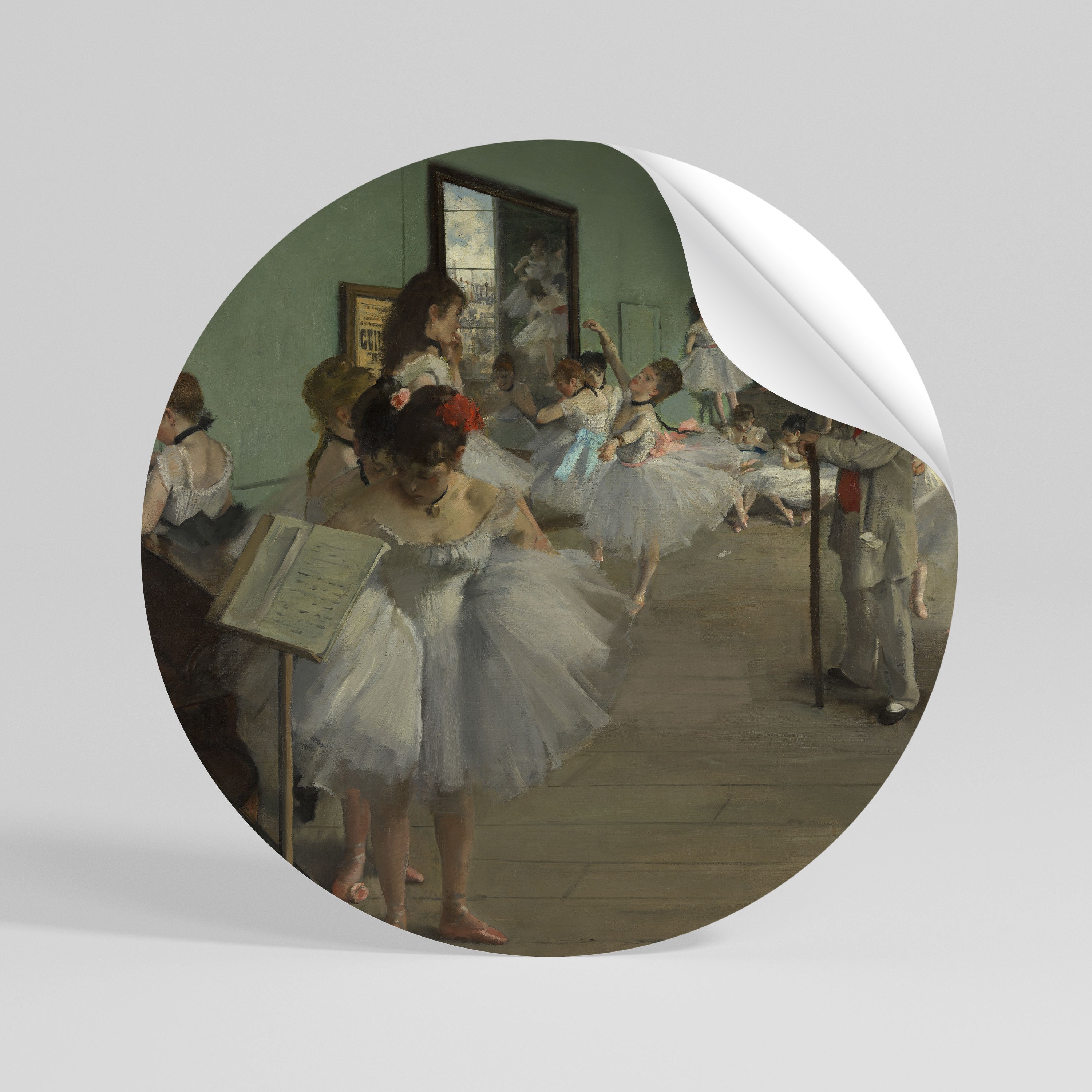 THE DANCE CLASS Peel and Stick Round Sticker