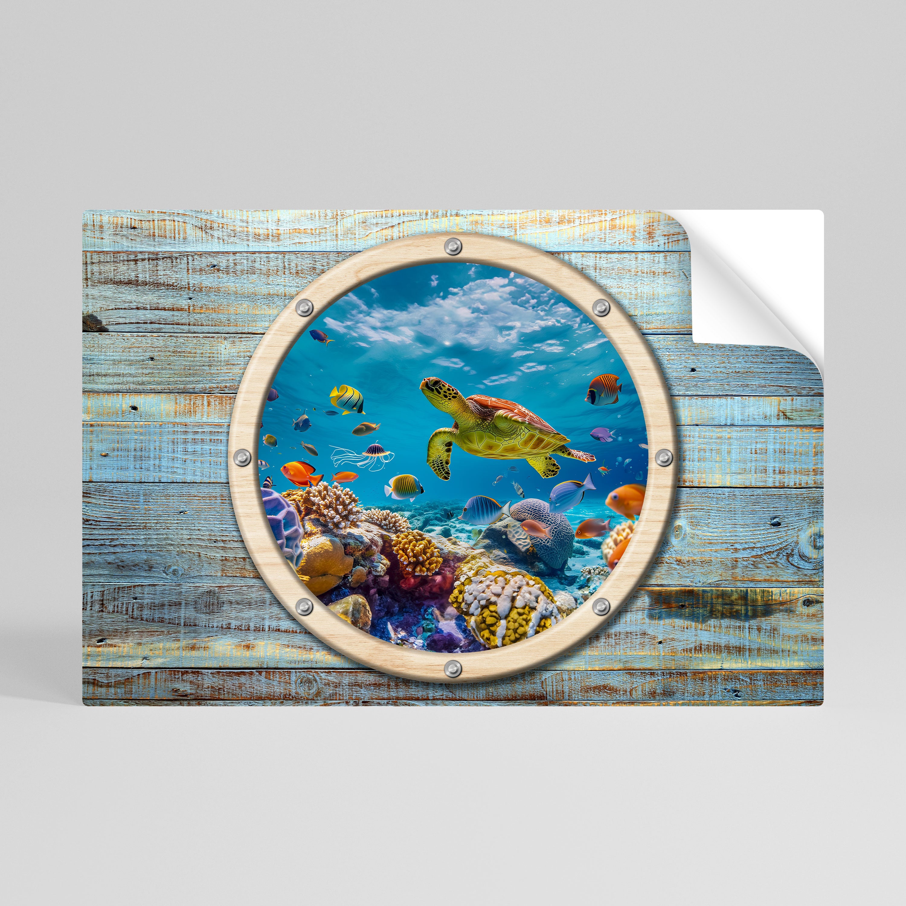 AQUA ADVENTURE Οριζόντια Αφίσα με Ξεφλουδισμένο και Κολλημένο Σχήμα