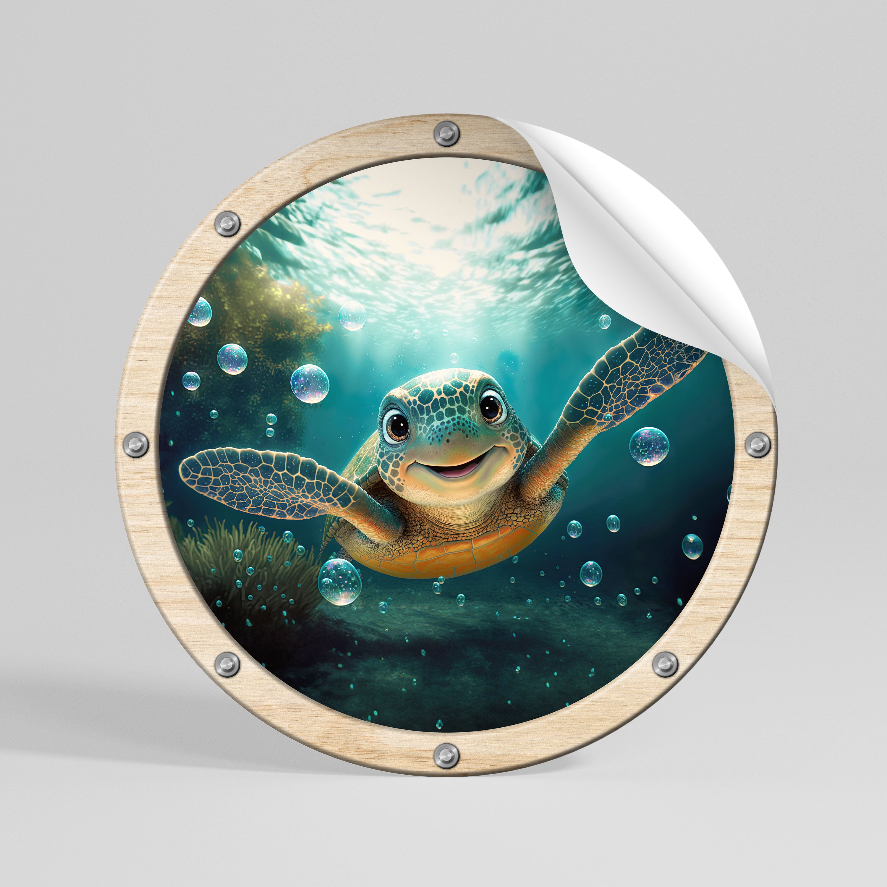 SEASIDE JOY Peel and Stick Round Sticker