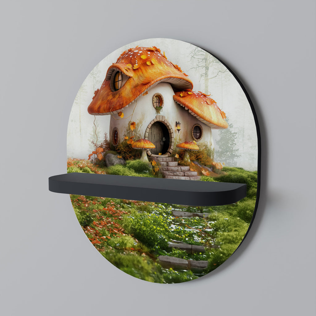 Οβάλ Ράφι Τέχνης MYSTIC TOADSTOL σε Μαύρο Φινίρισμα