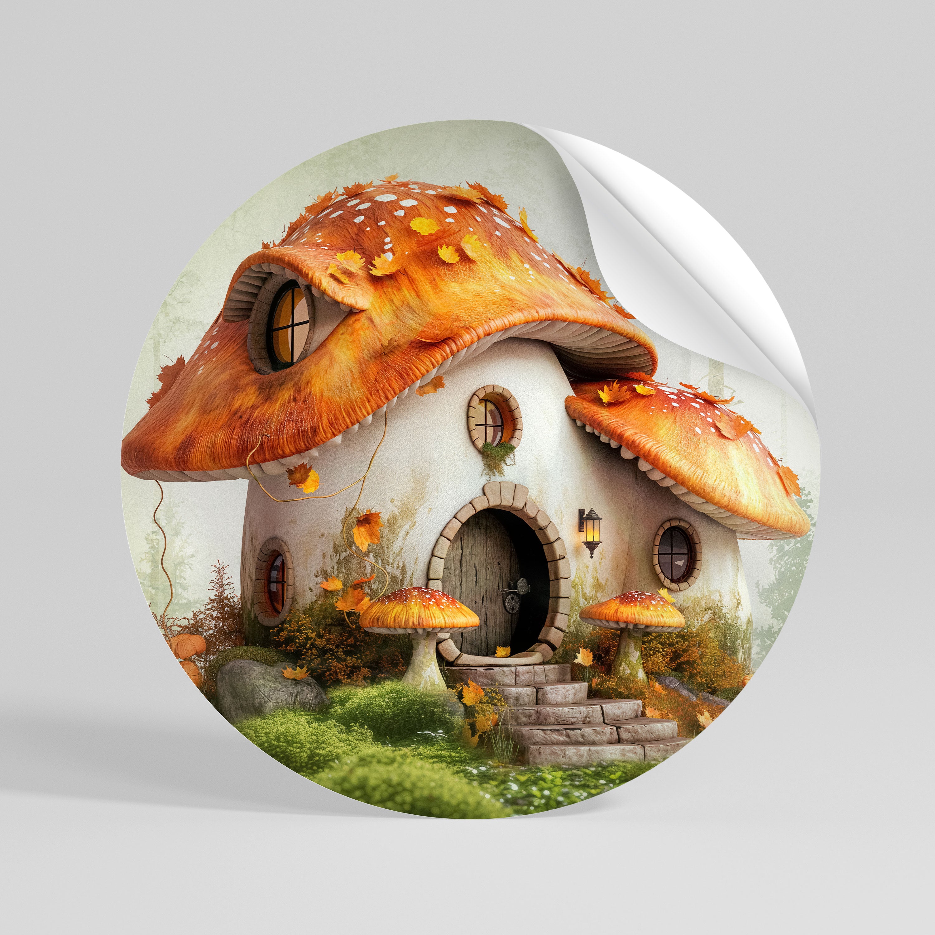 MYSTIC TOADSTOOL Peel and Stick Round Sticker