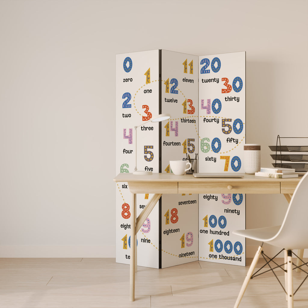 COUNTING LESSON 3-Panel Room Divider