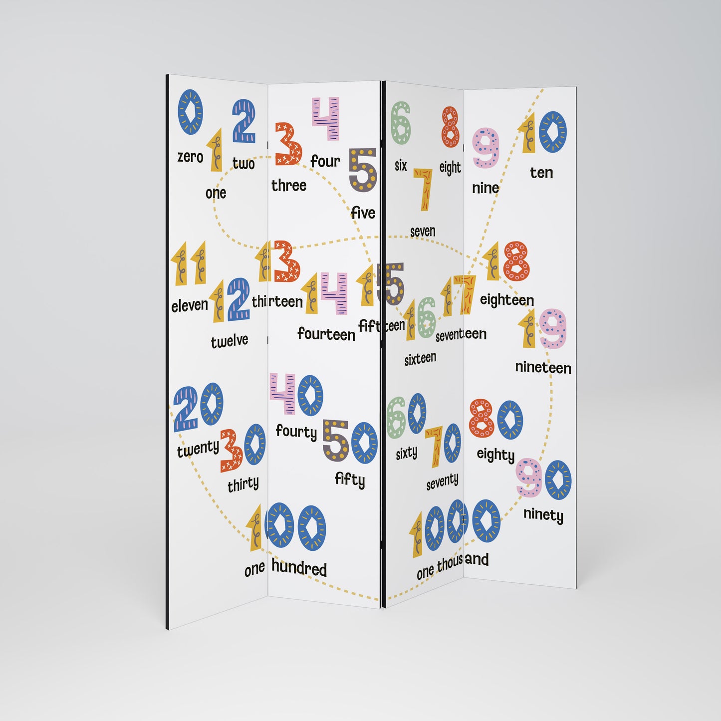 COUNTING LESSON Παραβάν με 4 πάνελ