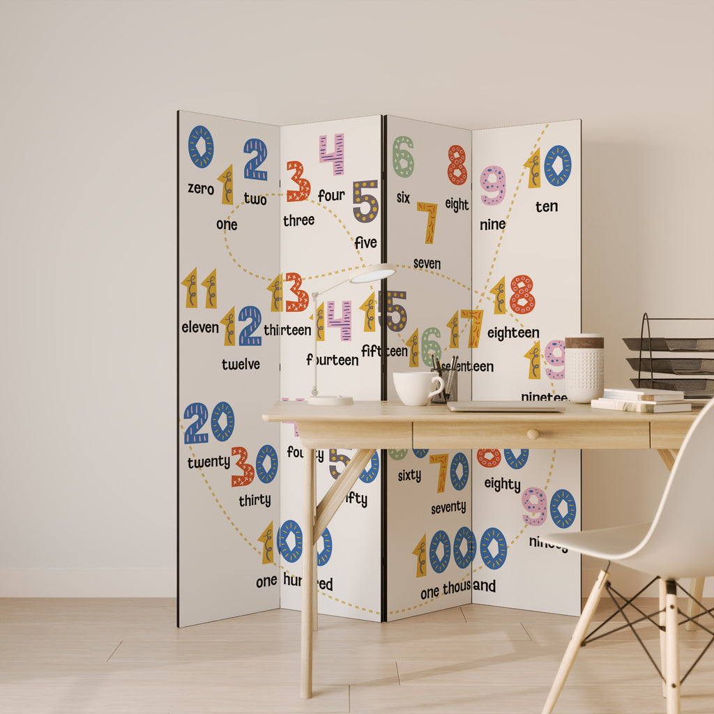 COUNTING LESSON 4-Panel Room Divider