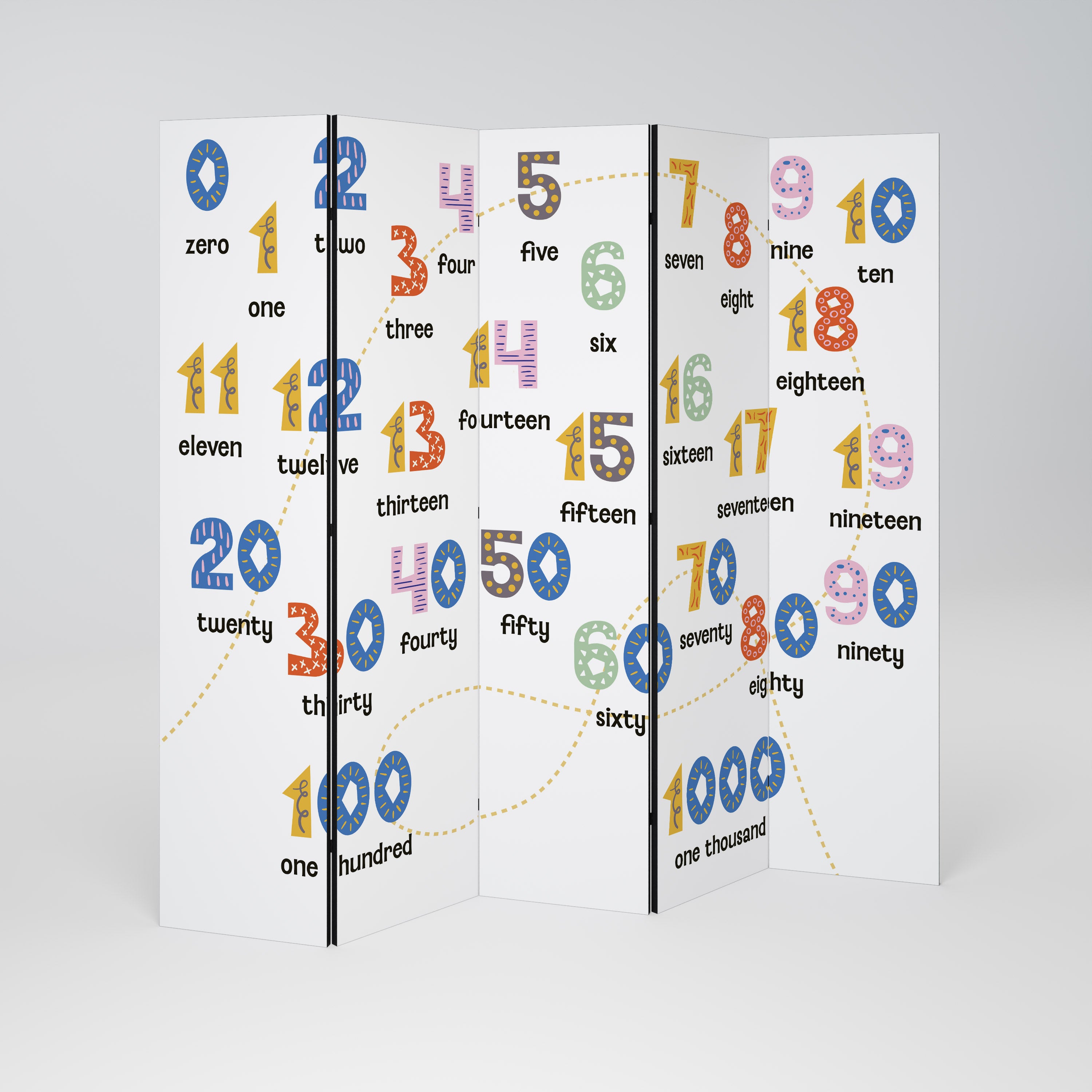 COUNTING LESSON Παραβάν με 5 πάνελ