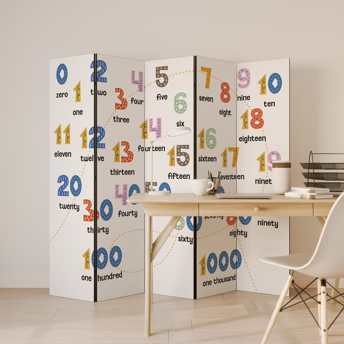 COUNTING LESSON Παραβάν με 5 πάνελ