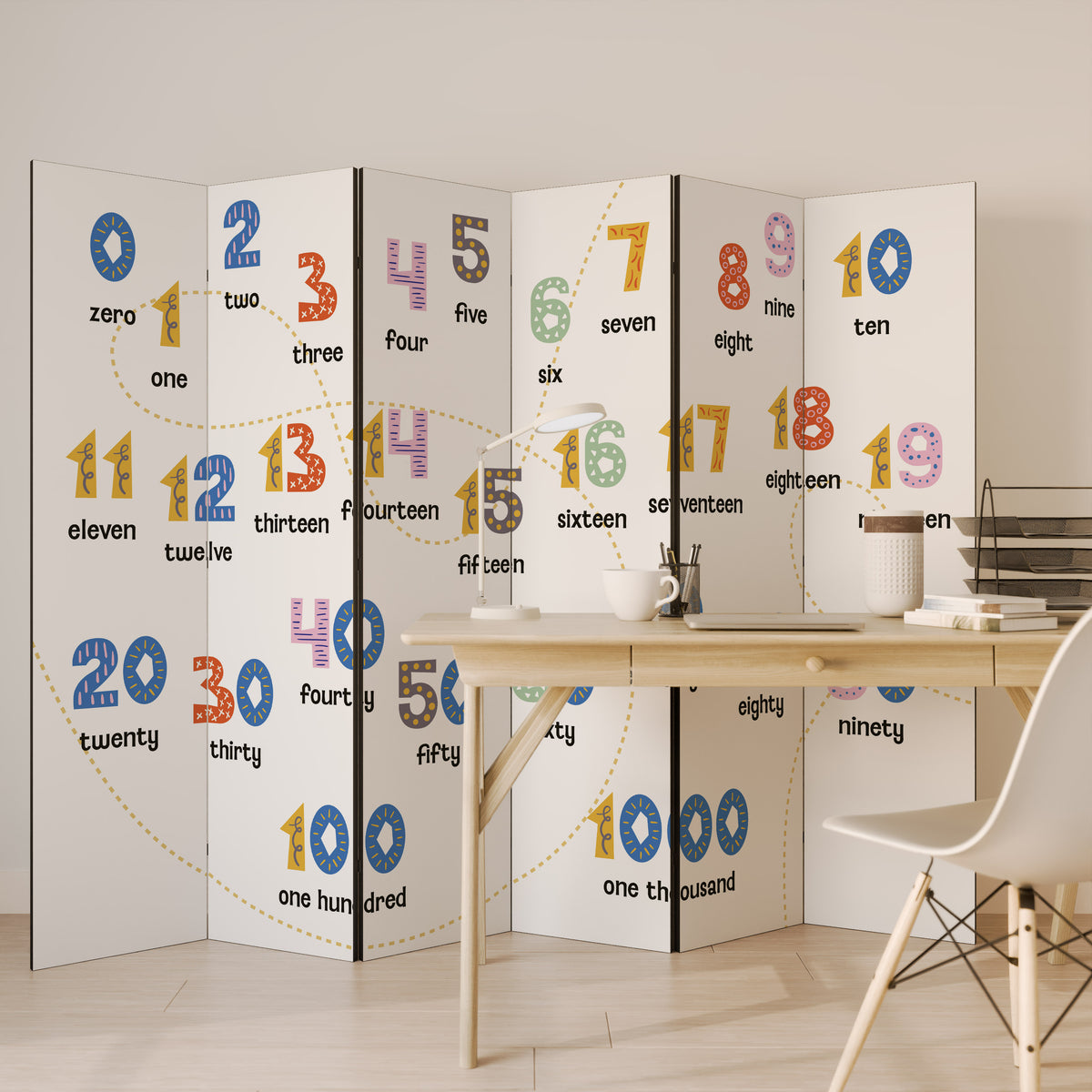 COUNTING LESSON Παραβάν με 6 πάνελ