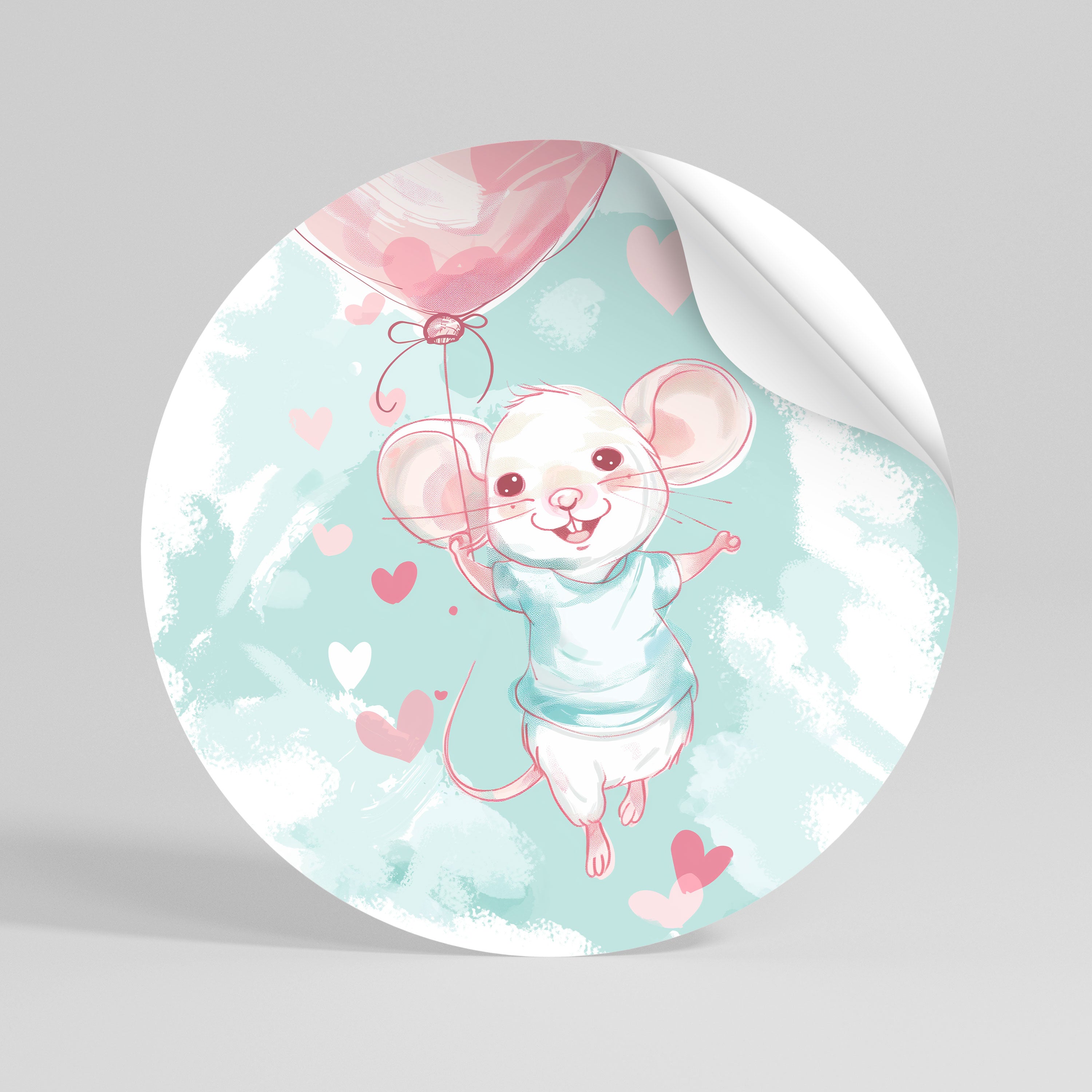 MOUSY FLOW Peel and Stick Round Sticker
