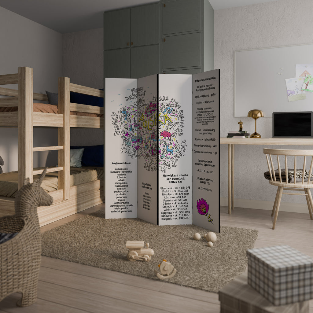 POLAND INFO Παραβάν με 4 πάνελ