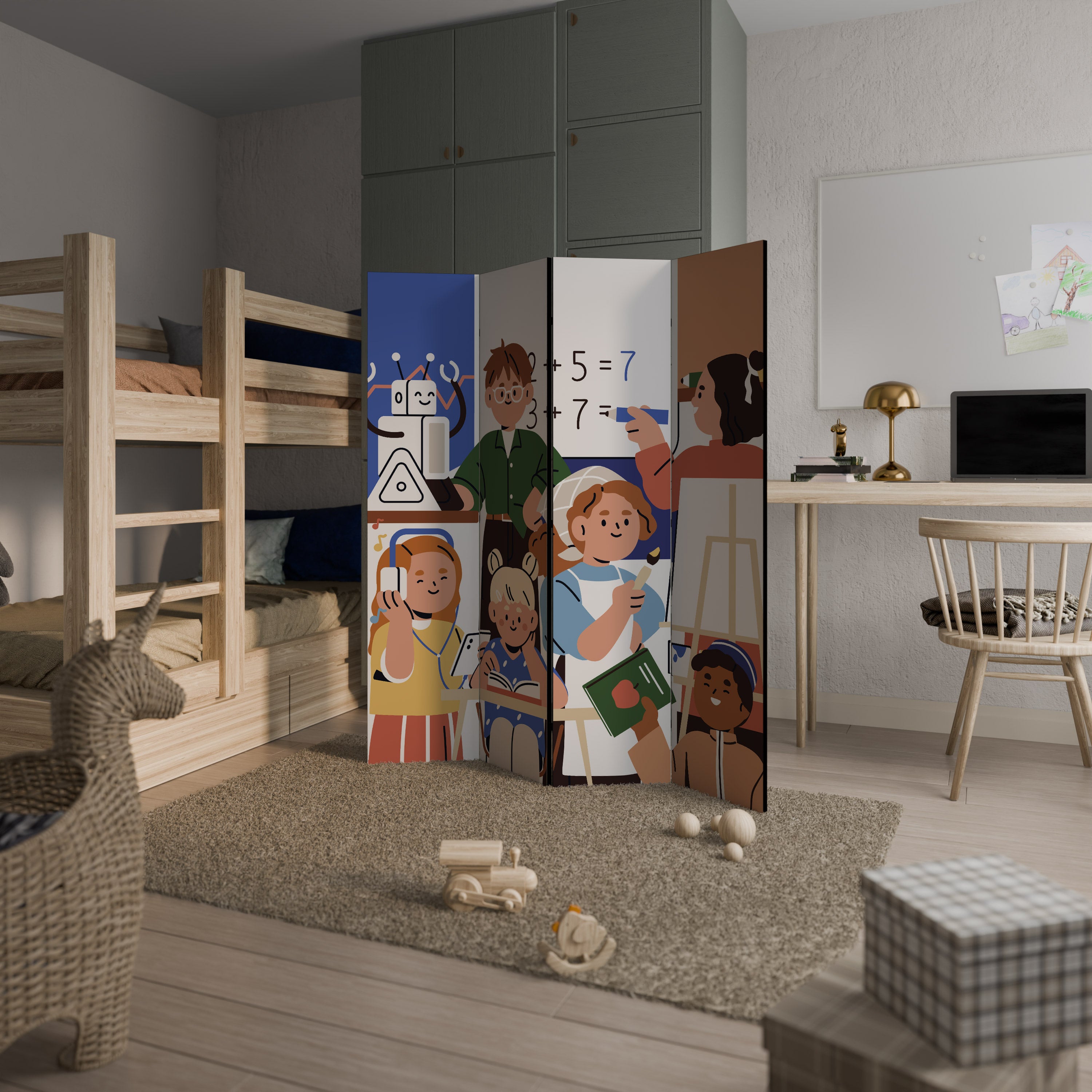 SCHOOL VIBE Παραβάν με 4 πάνελ