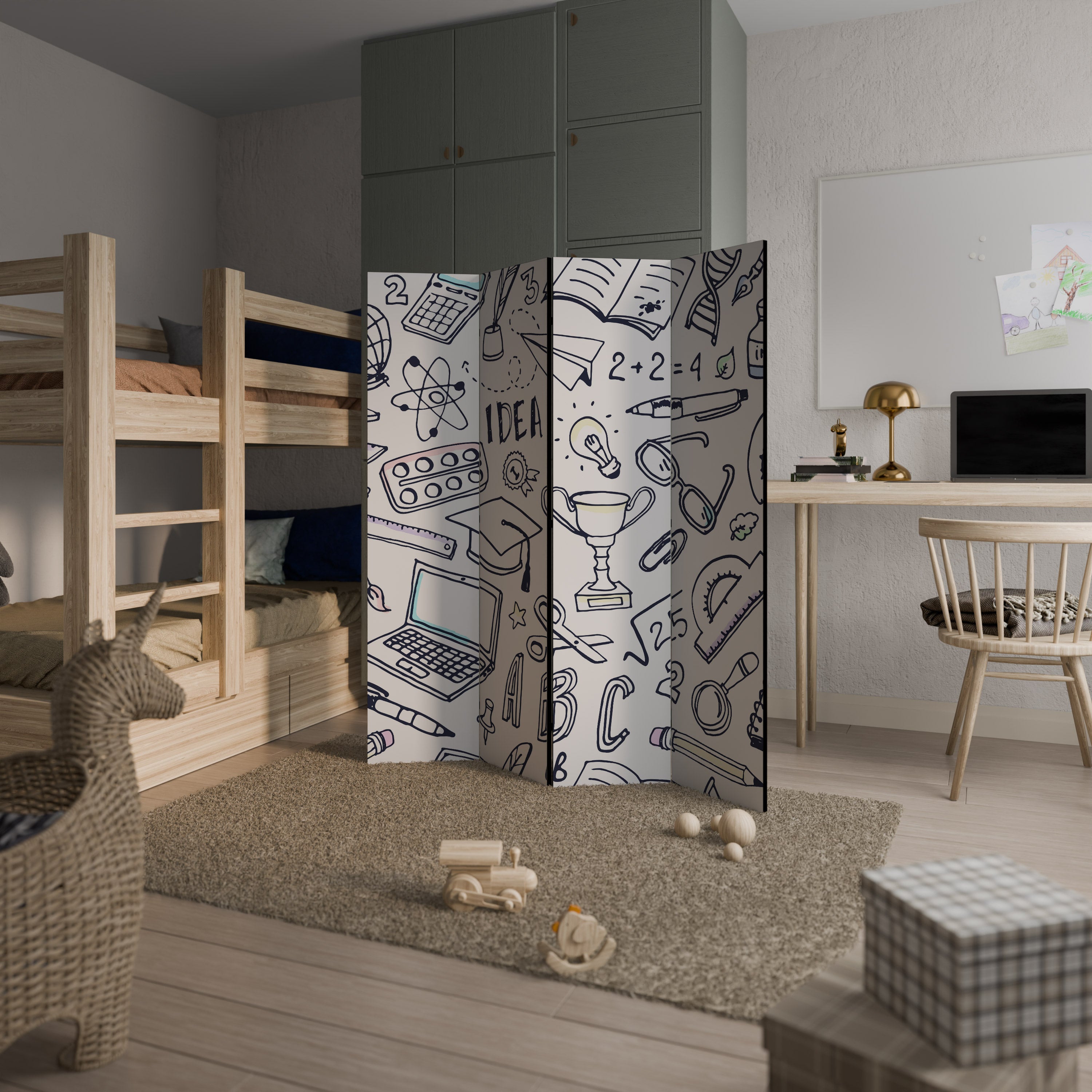 SCHOOL STUFF Παραβάν με 4 πάνελ