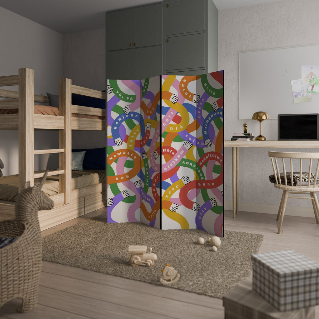 HELLO THERE 4-Panel Room Divider