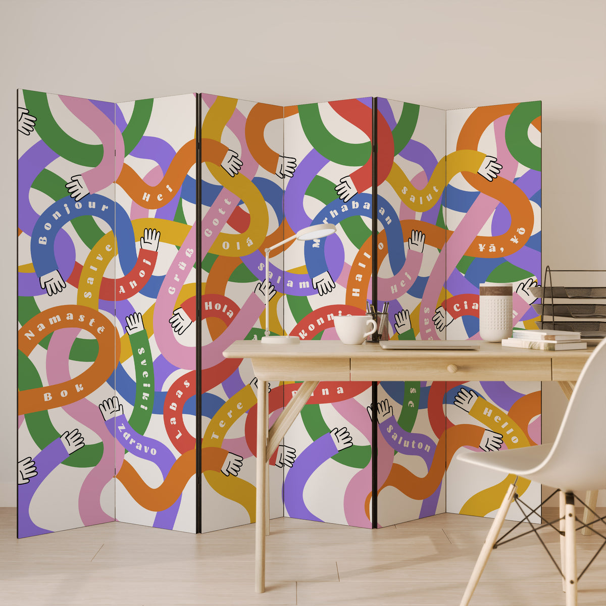 HELLO THERE 6-Panel Room Divider
