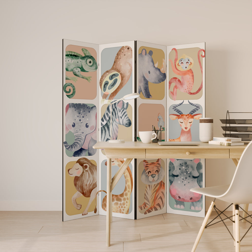 TROPICAL SQUAD 4-Panel Room Divider