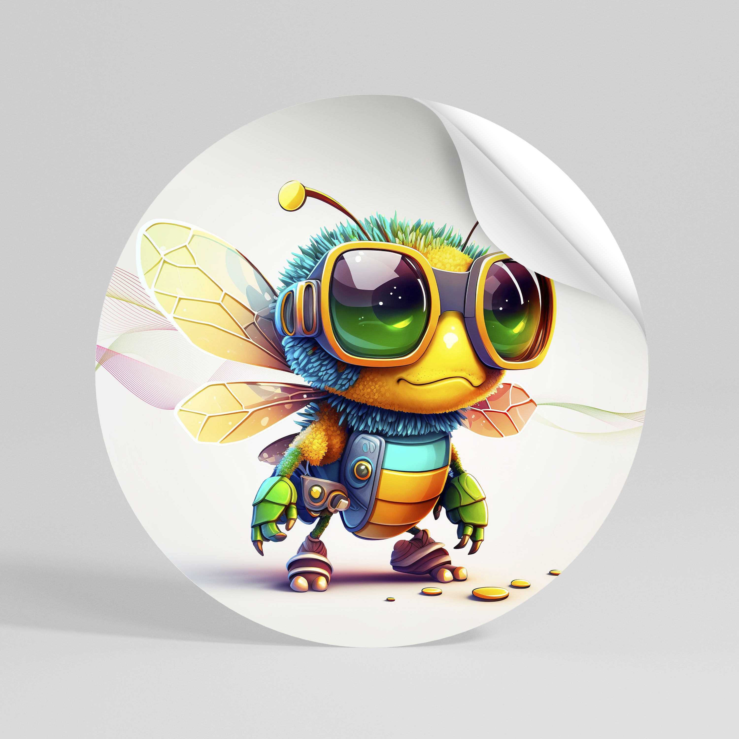 BUZZ BUDDY Peel and Stick Round Sticker