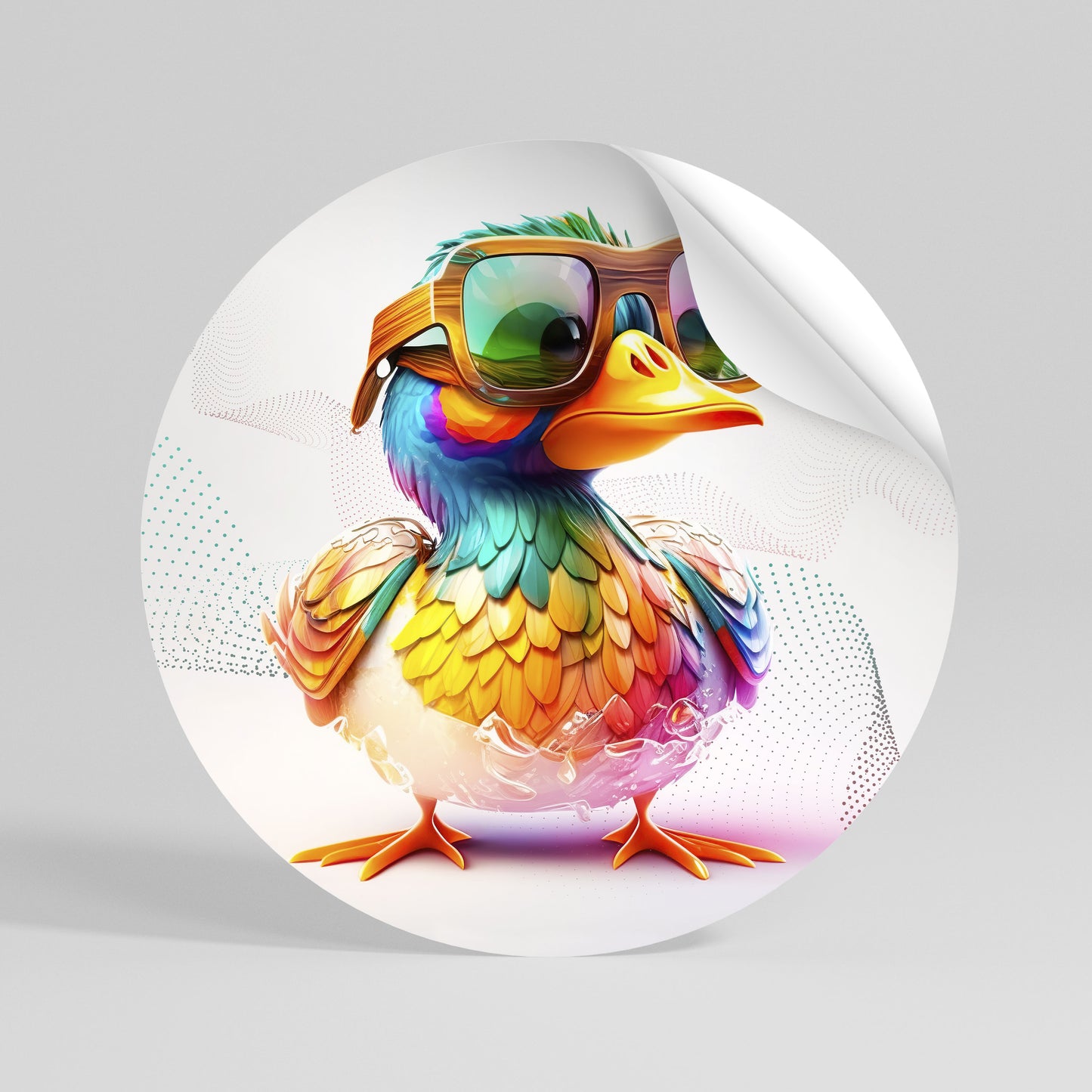 QUACKY FUN Αυτοκόλλητη Αφίσα στρογγυλή