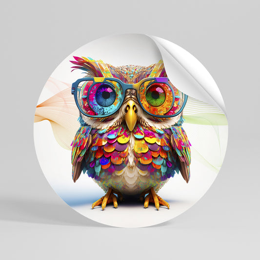 HOOT HOOT Αυτοκόλλητη Αφίσα στρογγυλή