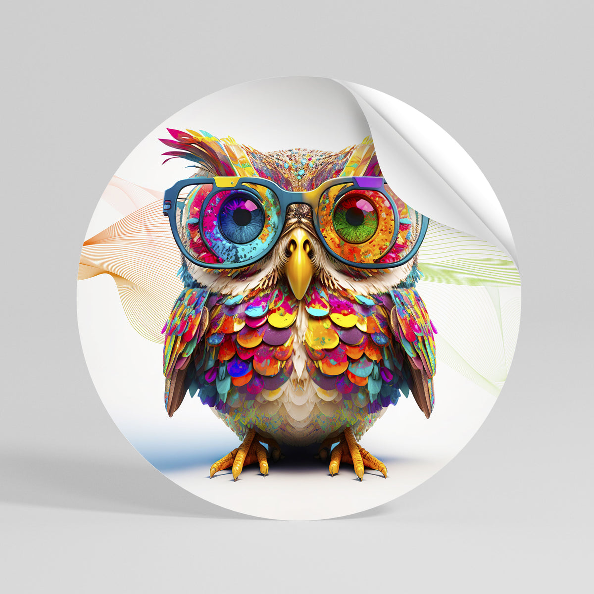 HOOT HOOT Αυτοκόλλητη Αφίσα στρογγυλή
