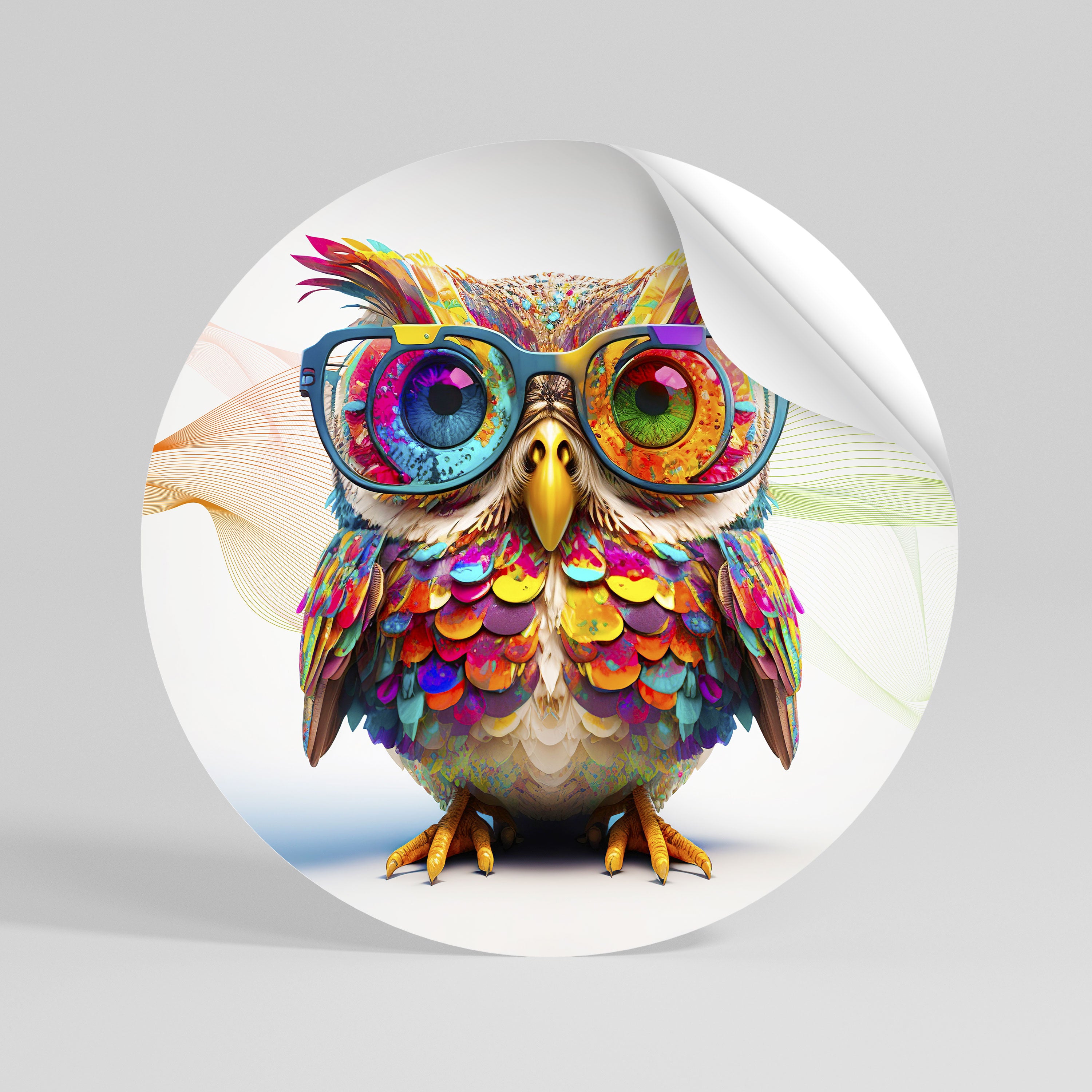 HOOT HOOT Peel and Stick Round Sticker