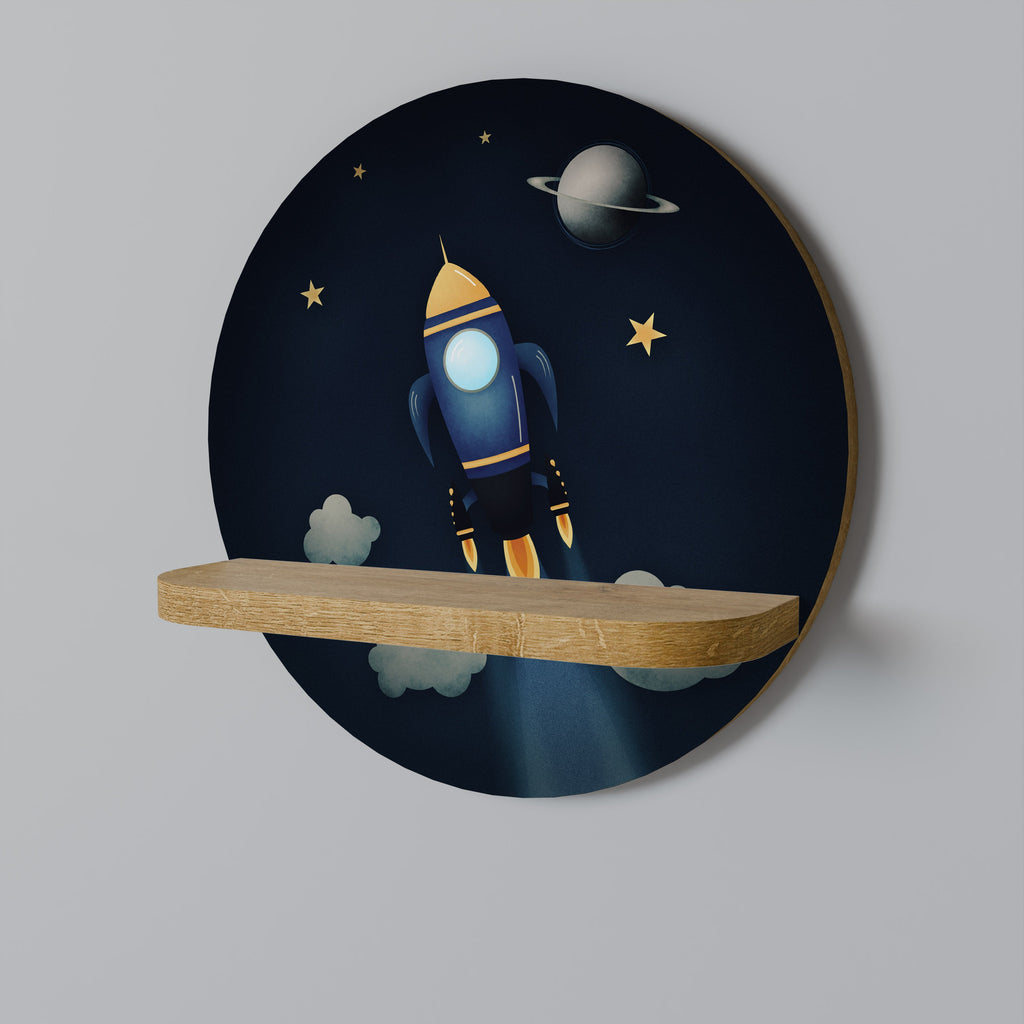 STELLAR SWING Round Art Shelf In Oak Effect