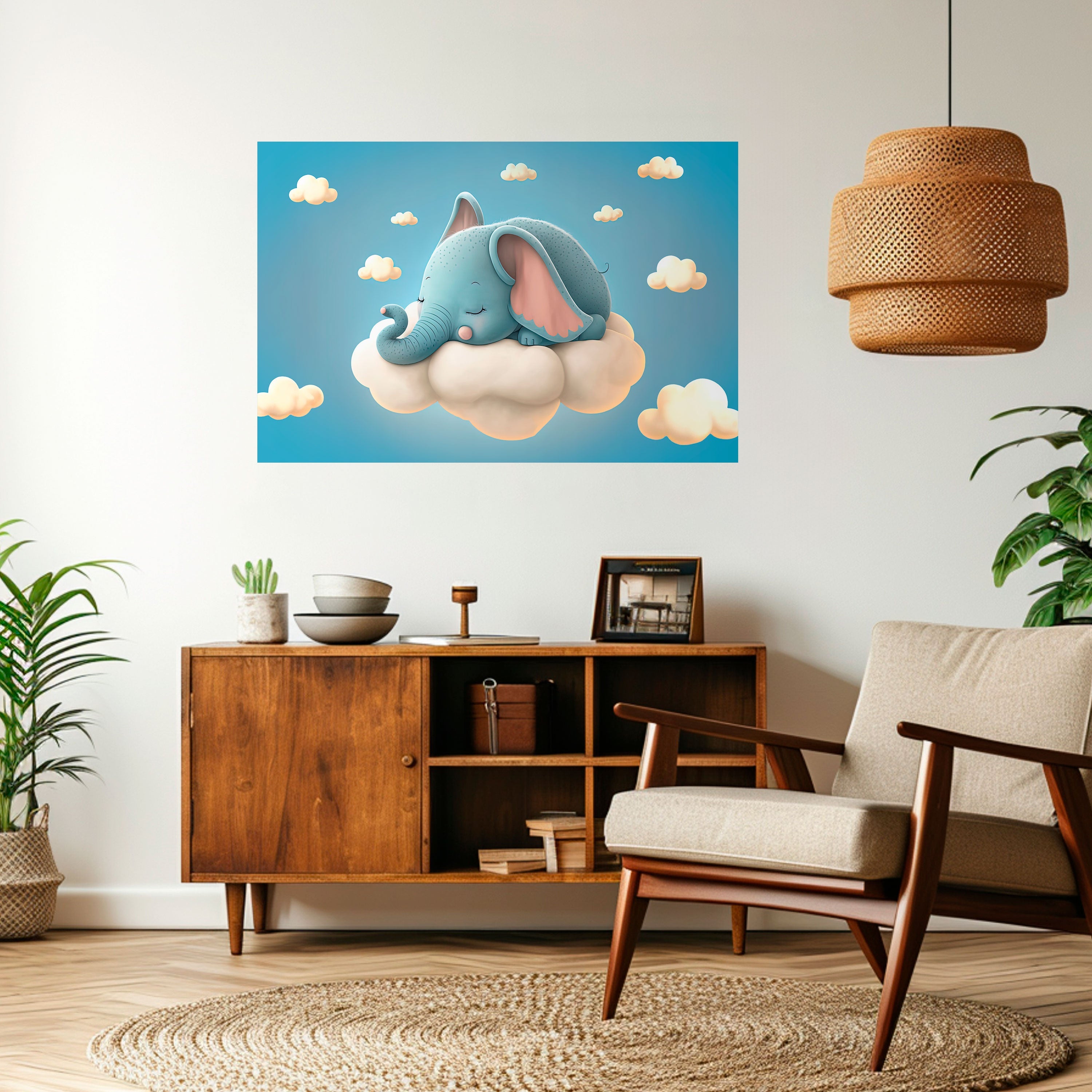 ELEPHANT DREAMS Peel and Stick Horizontal Poster