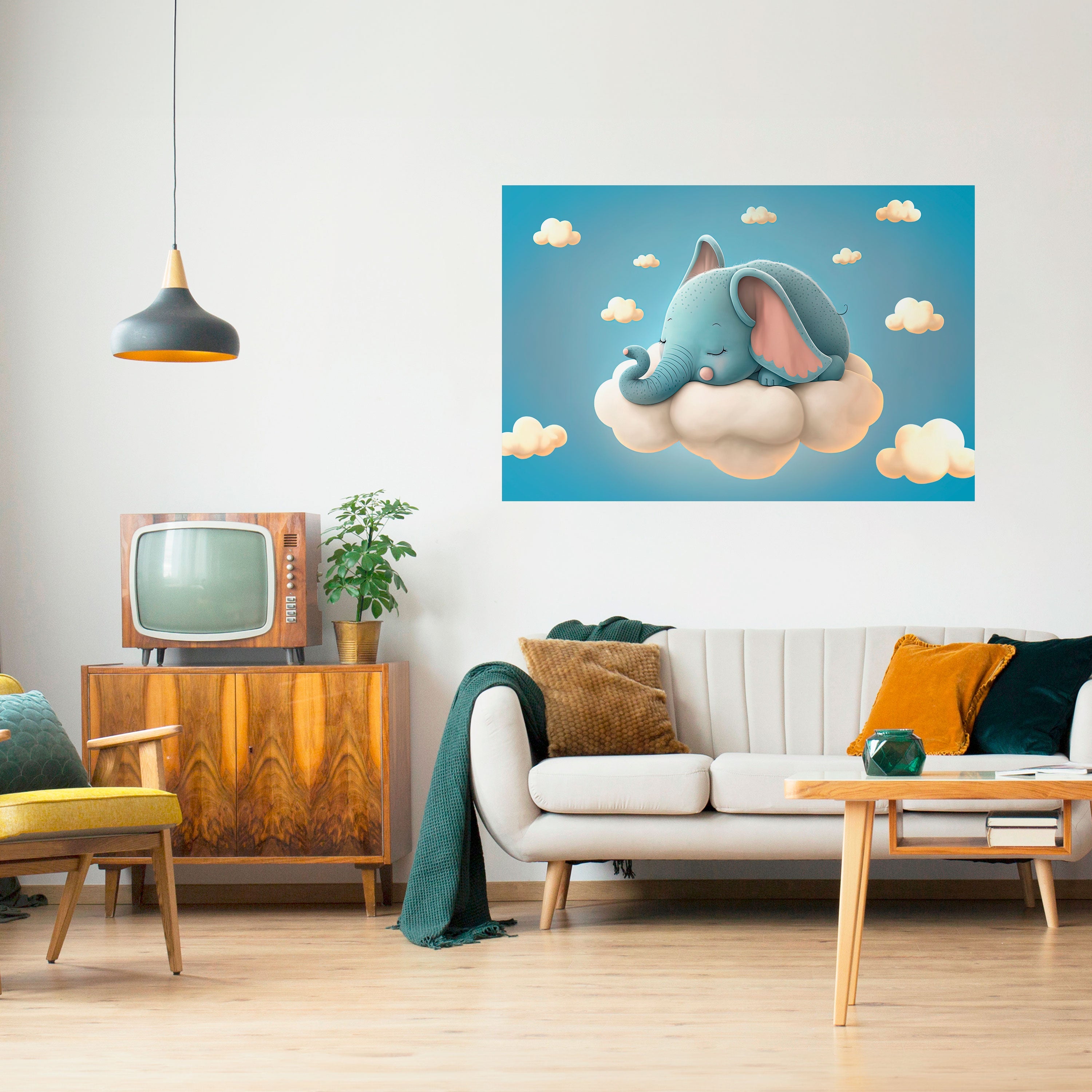 ELEPHANT DREAMS Peel and Stick Horizontal Poster