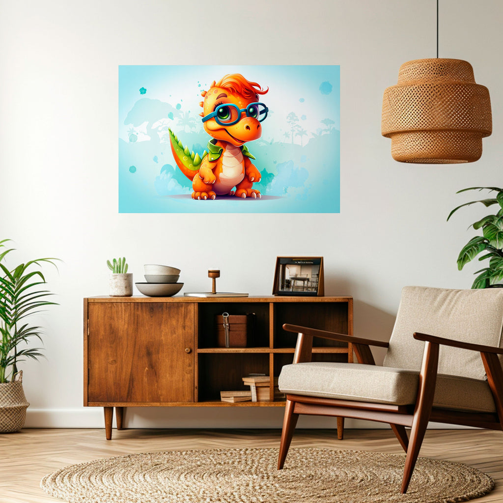 KIDDOSAURUS REX Peel and Stick Horizontal Poster