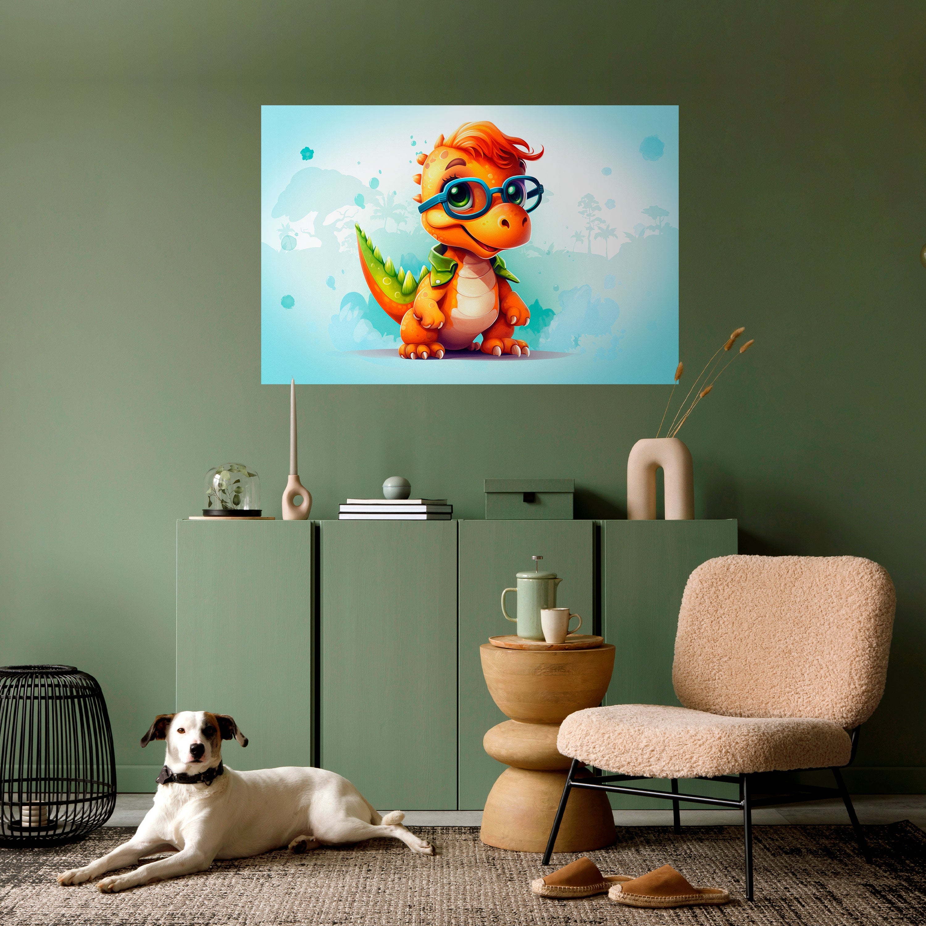 KIDDOSAURUS REX Peel and Stick Horizontal Poster