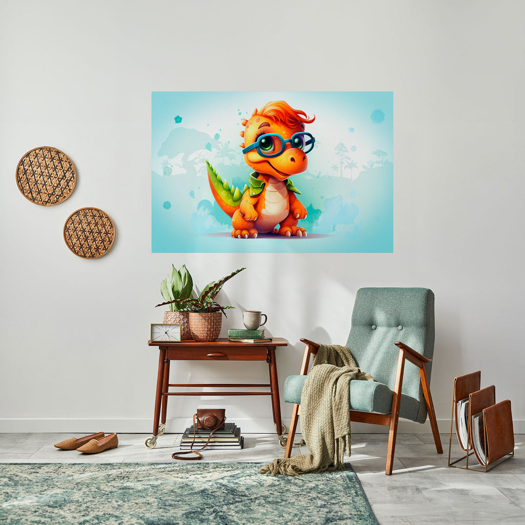 KIDDOSAURUS REX Peel and Stick Horizontal Poster