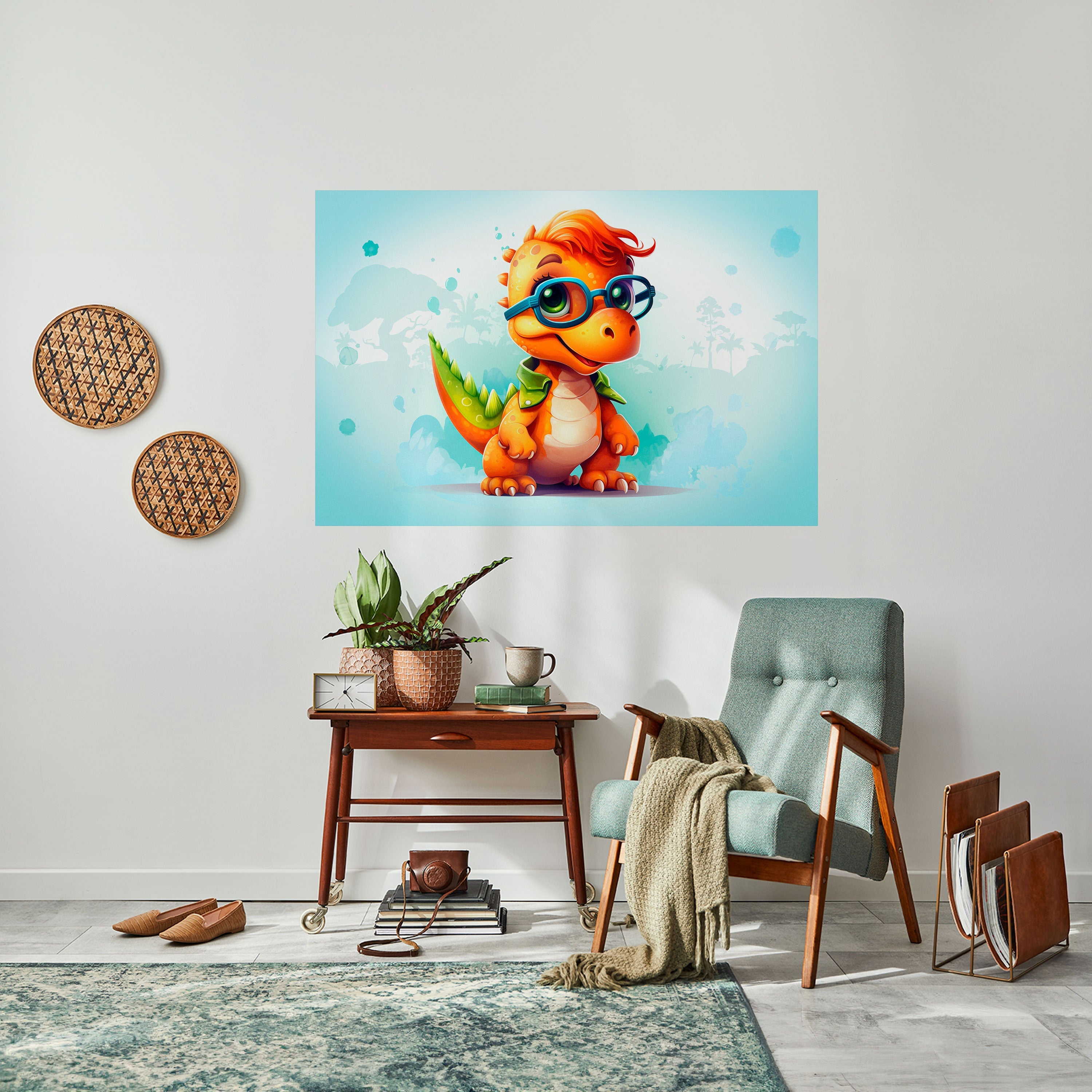KIDDOSAURUS REX Peel and Stick Horizontal Poster