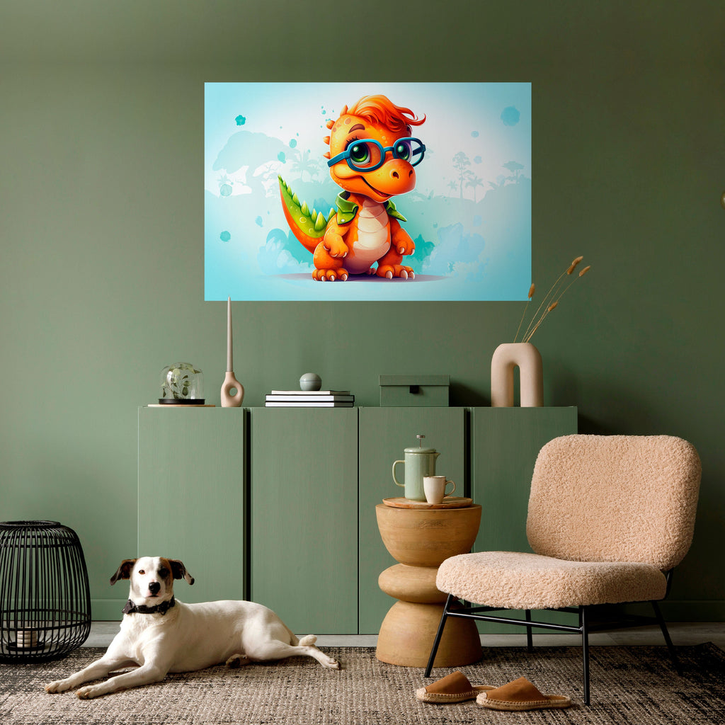 KIDDOSAURUS REX Peel and Stick Horizontal Poster