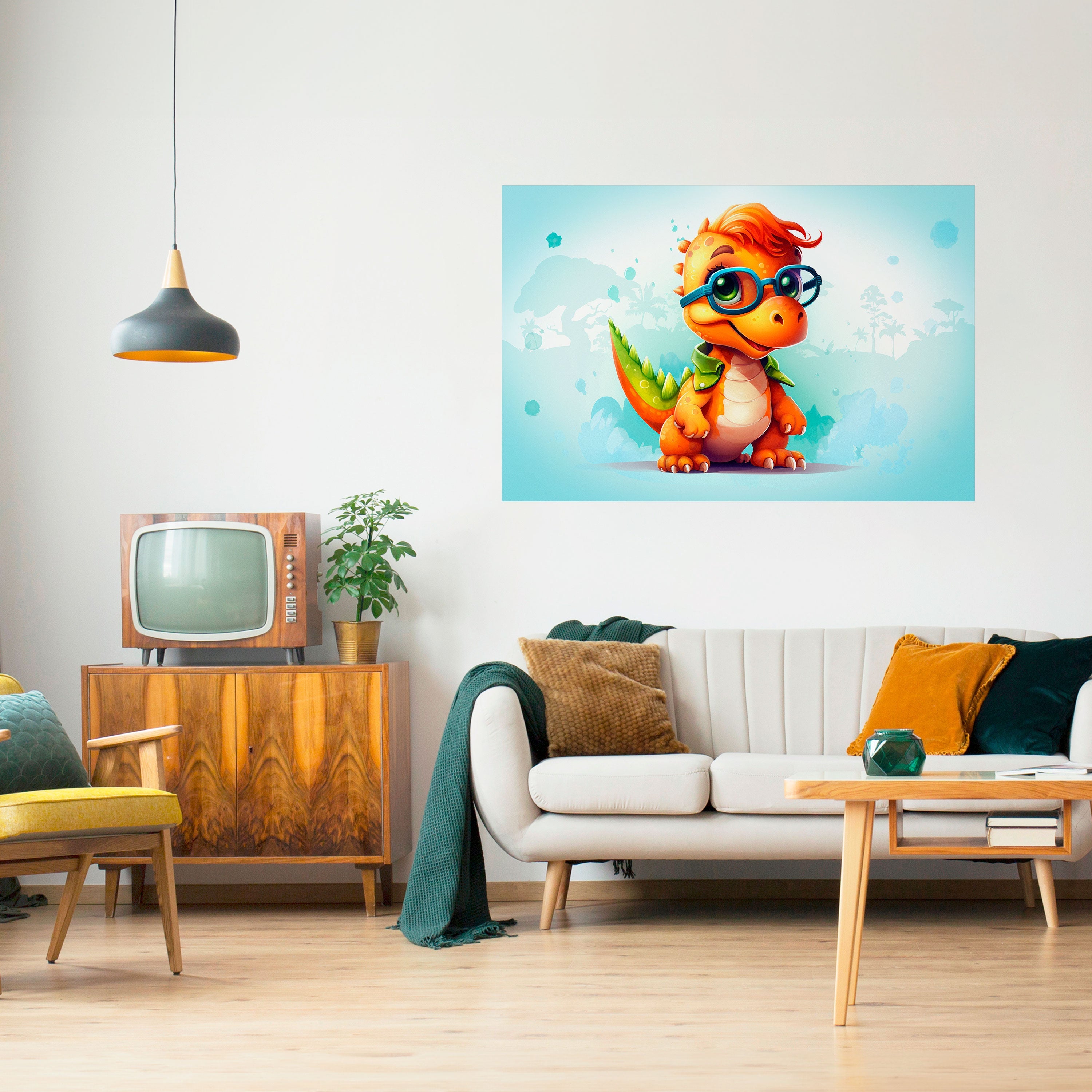 KIDDOSAURUS REX Peel and Stick Horizontal Poster