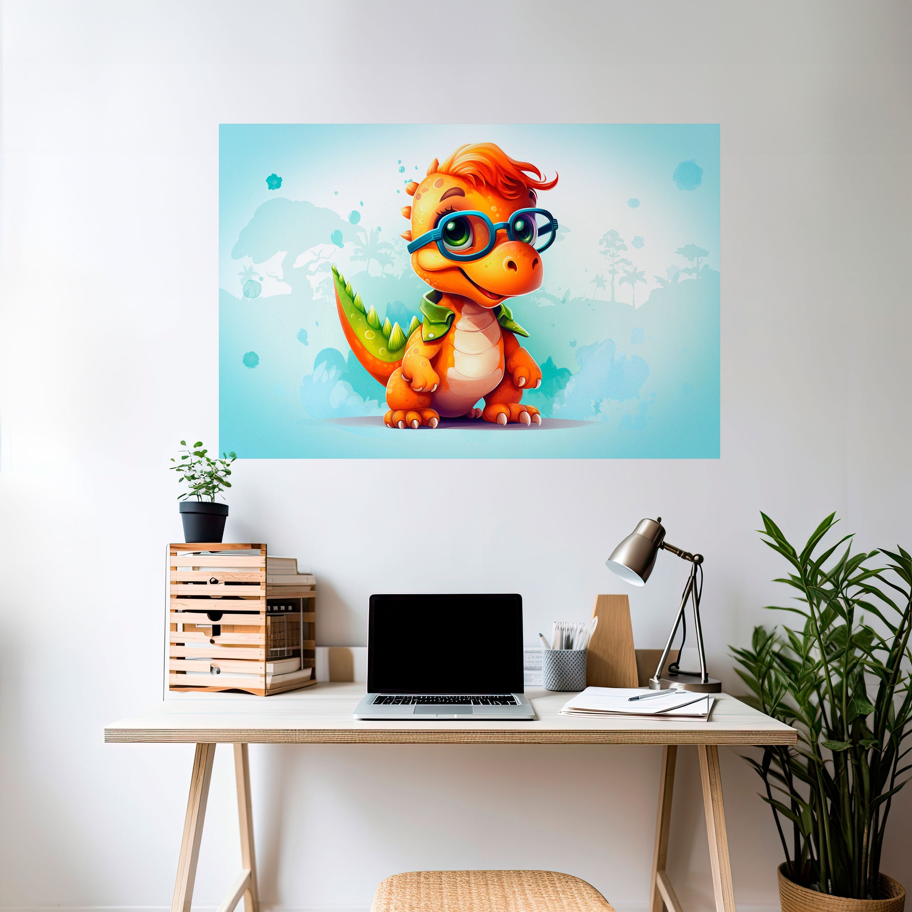 KIDDOSAURUS REX Peel and Stick Horizontal Poster