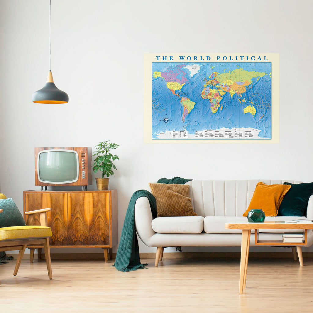 GLOBAL POLITICAL TAPESTRY [EN] Peel and Stick Horizontal Poster