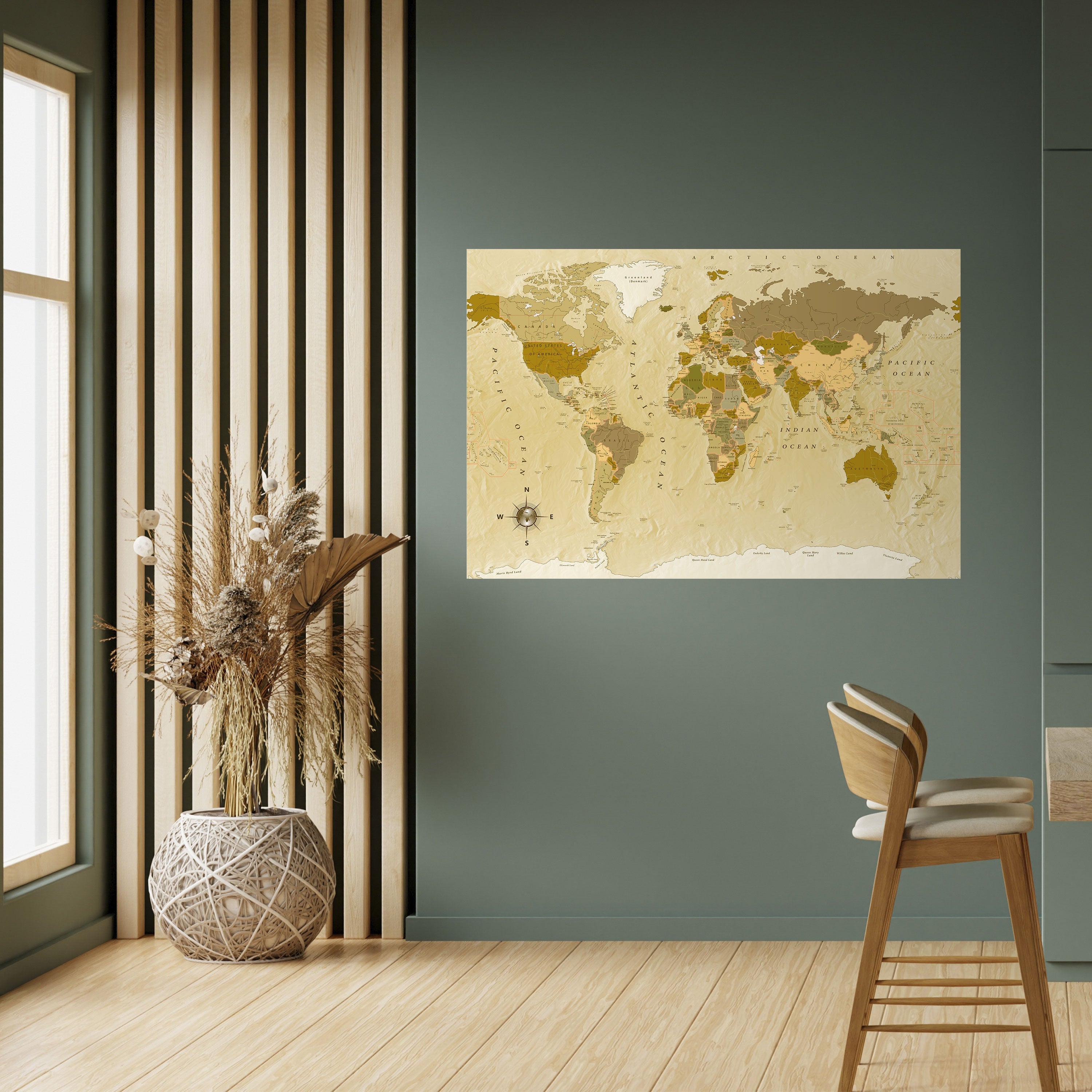 UNSUNG GEOGRAPHIES Peel and Stick Horizontal Poster