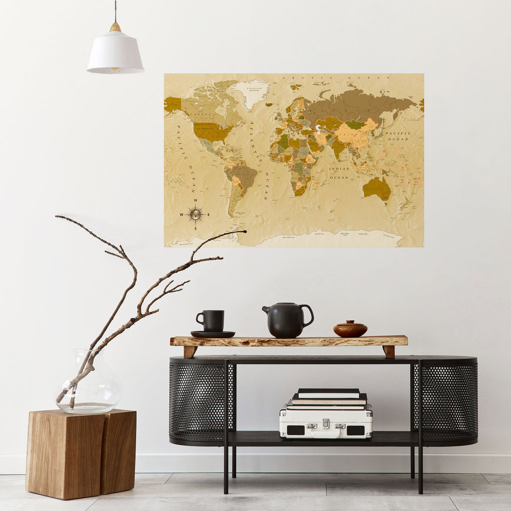 UNSUNG GEOGRAPHIES Peel and Stick Horizontal Poster