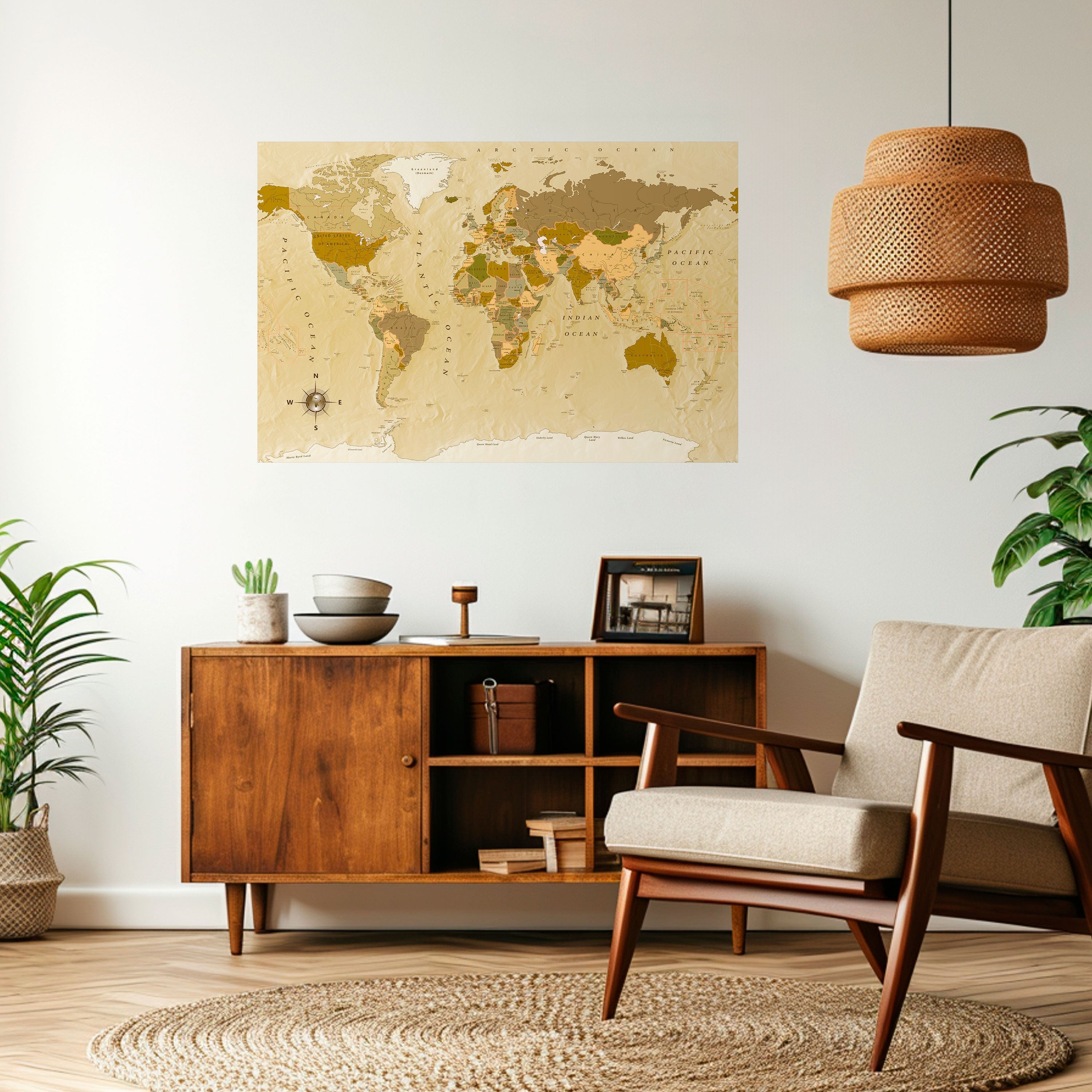 UNSUNG GEOGRAPHIES Peel and Stick Horizontal Poster