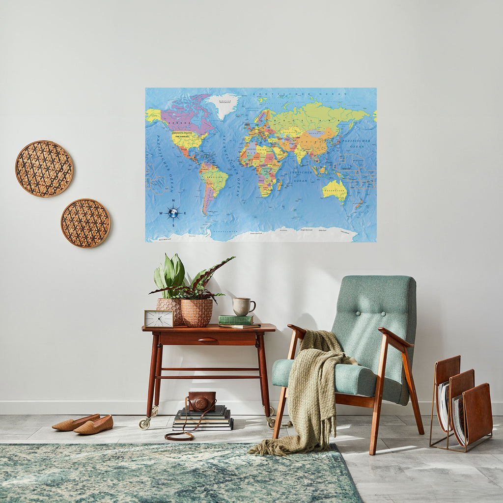 MAPPING OUR PLANET [DE] Peel and Stick Horizontal Poster