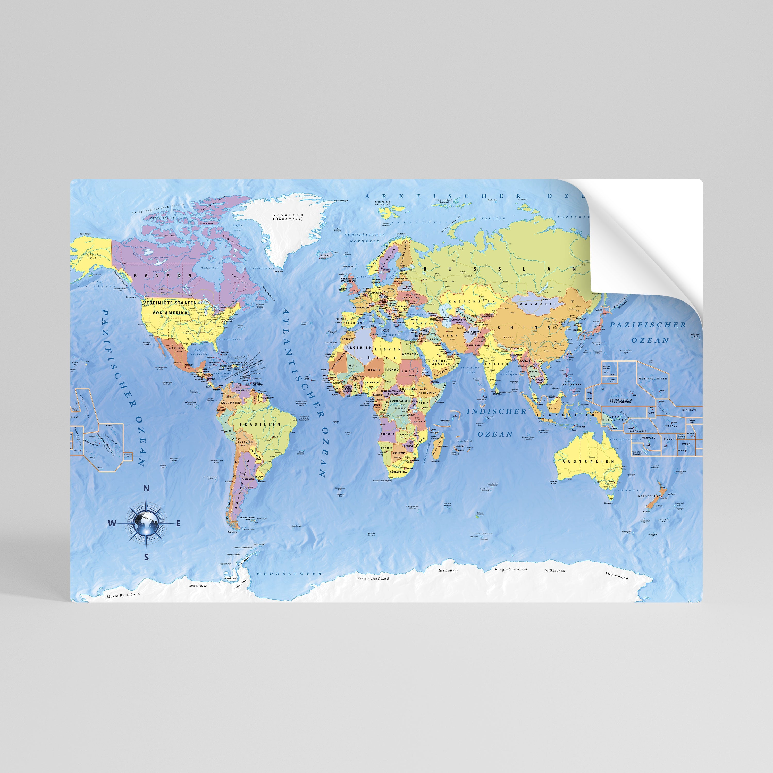 MAPPING OUR PLANET [DE] Peel and Stick Horizontal Poster