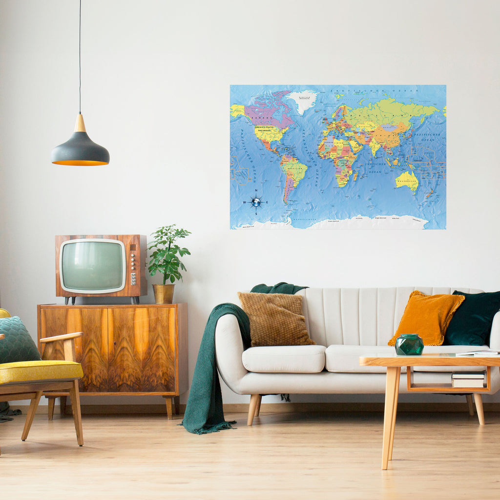 MAPPING OUR PLANET [DE] Peel and Stick Horizontal Poster