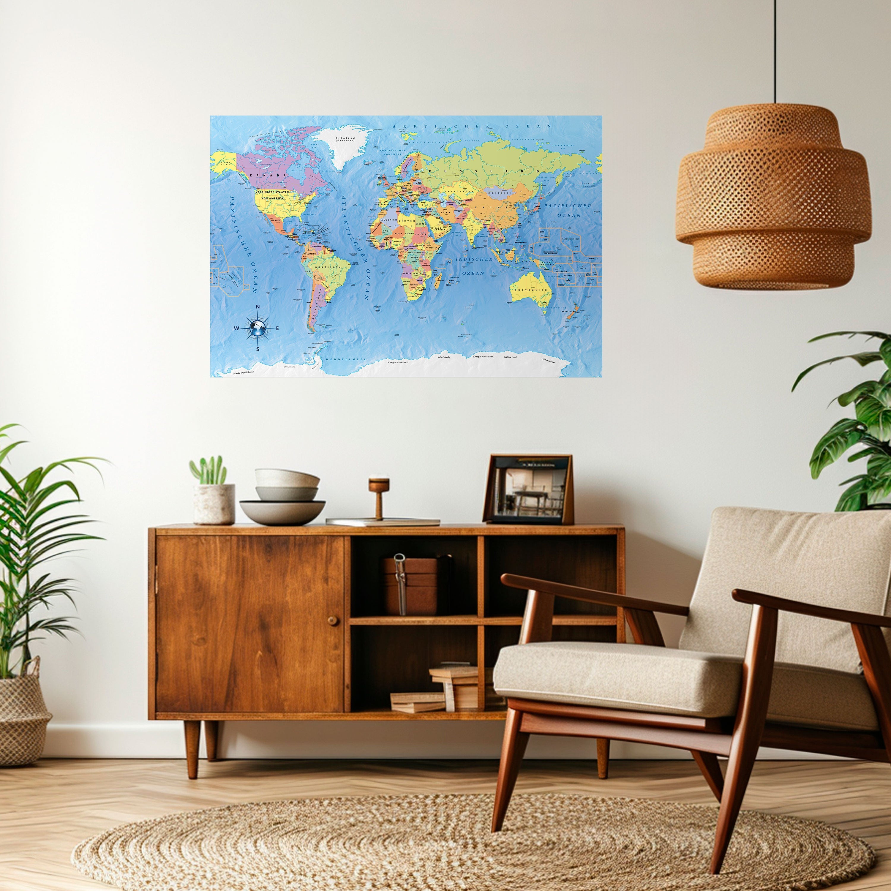MAPPING OUR PLANET [DE] Peel and Stick Horizontal Poster